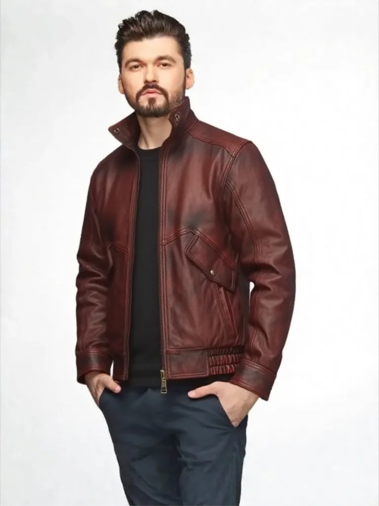 Wine Red Leather Jacket Men Vintage Style Plus Size 5XL Genuine Natural Cowhide Turn-Down Collar Retro Flight Coat