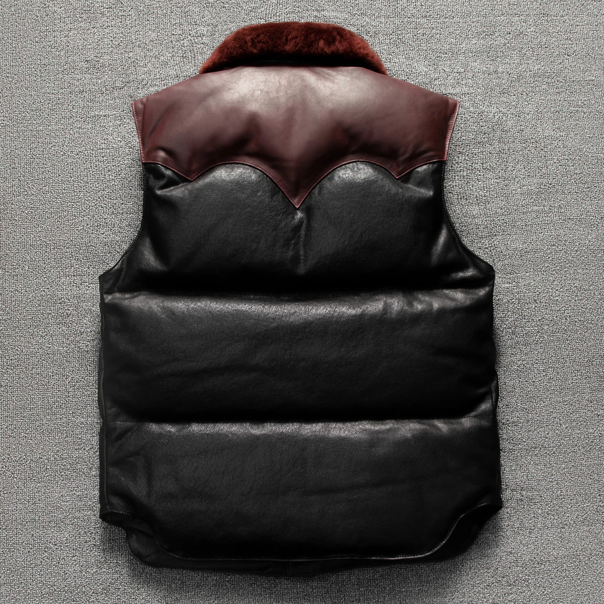Black Winter Leather Vest Men Retro Style Plus Size 5XL Genuine Natural Sheepskin Wool Collar Single Breasted Spliced Coat
