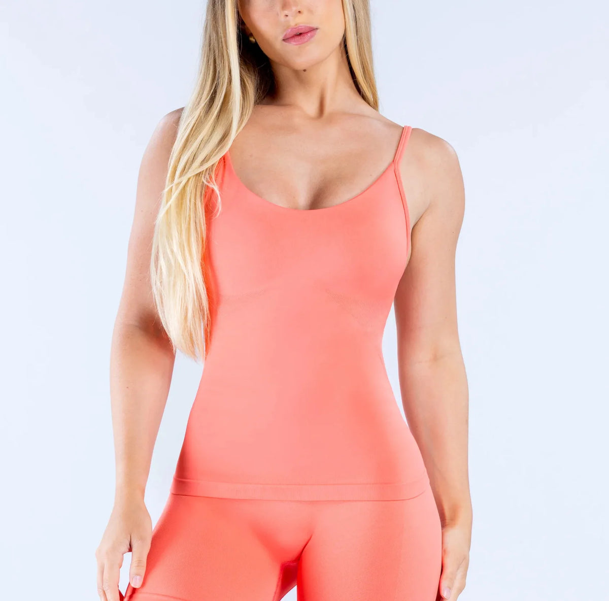 DFYNE New Seamless Yoga Vest U-Neck Thin Strap Fitness Sports Bralette Slim Fit Breathable Nylon Spandex Tank Top for Women
