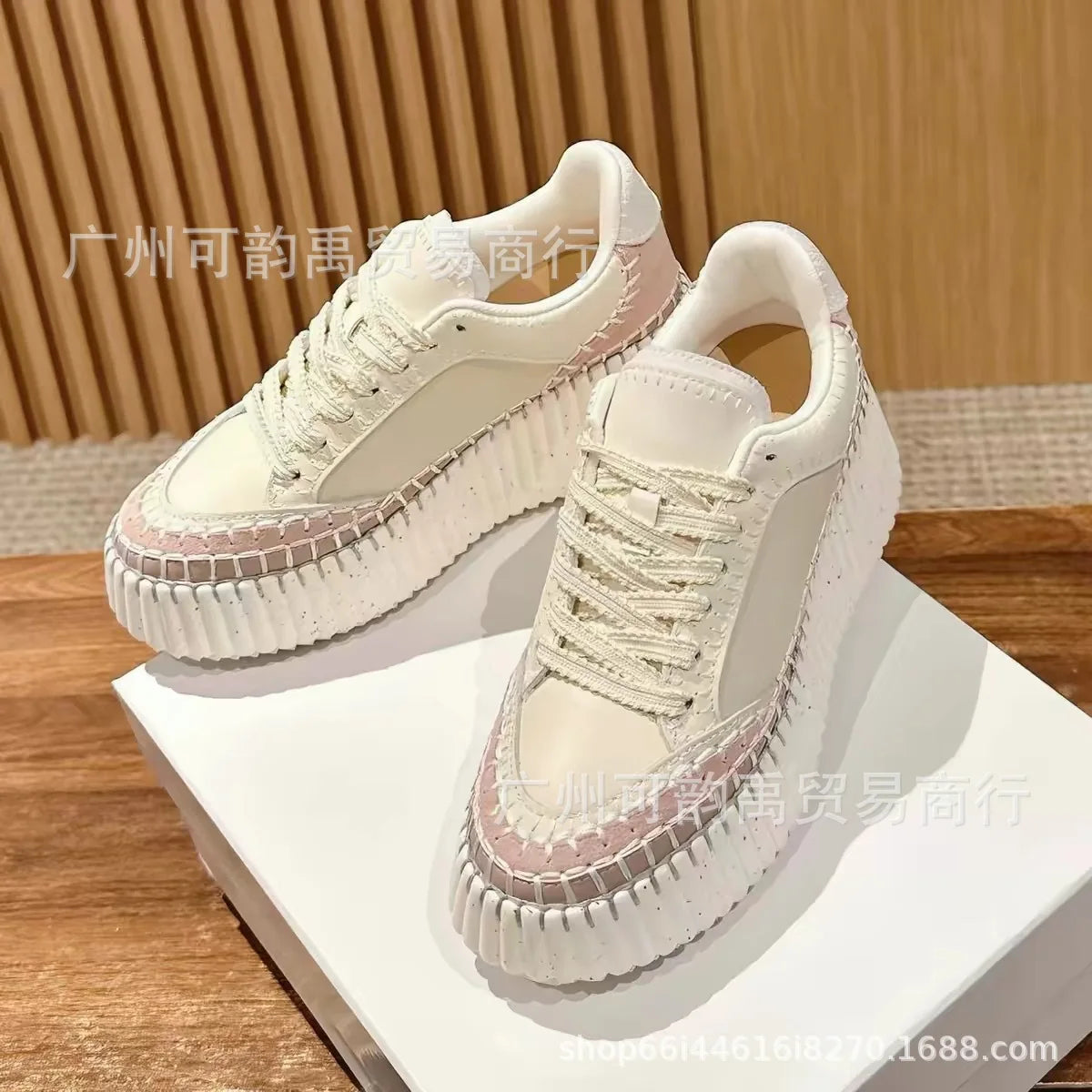 New 2025 Women's Thick Bottom Sports Shoes Sewn Casual Cowhide High Toppling Bottom Flat Shoes Comfortable Breathable Leather