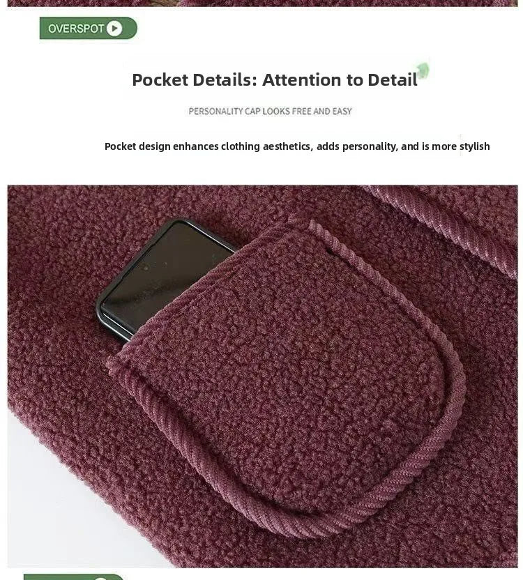 Lamb Fur Vest Thickened Fleece Warm Outerwear for Women Autumn Winter V-neck Striped/Plaid Style Single Button Closure Comfor...