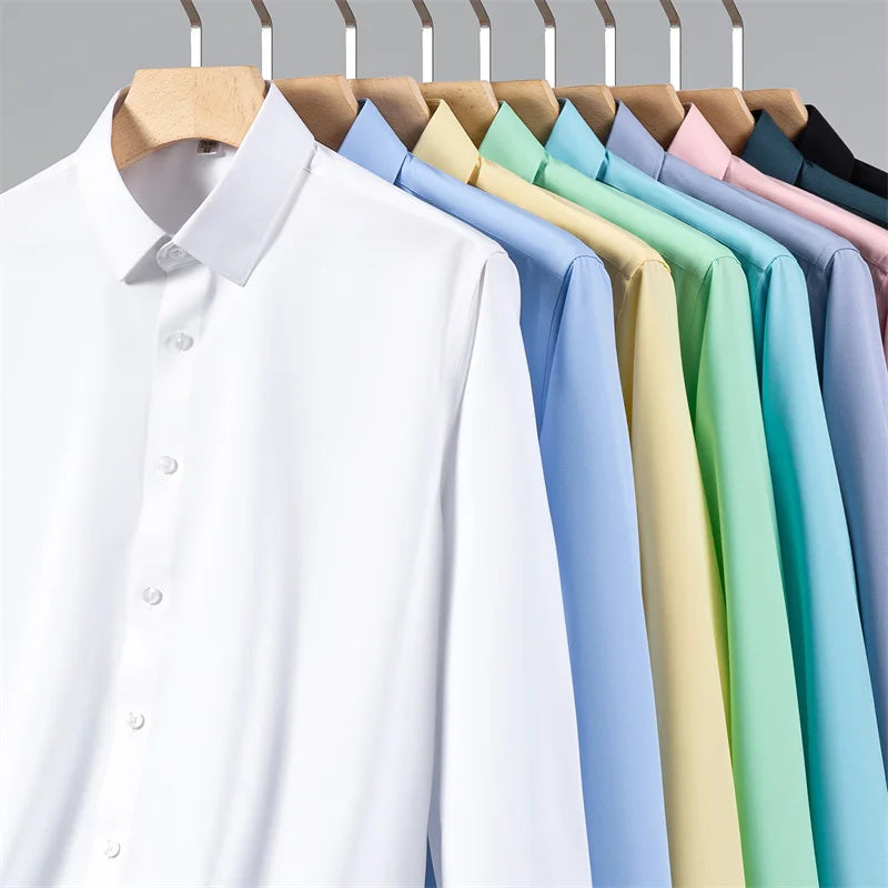 Quality Modal Men Shirt Long Sleeves Dress Shirts For Men Slim Fit Camisa Social Business White Office Shirt Men's Clothing