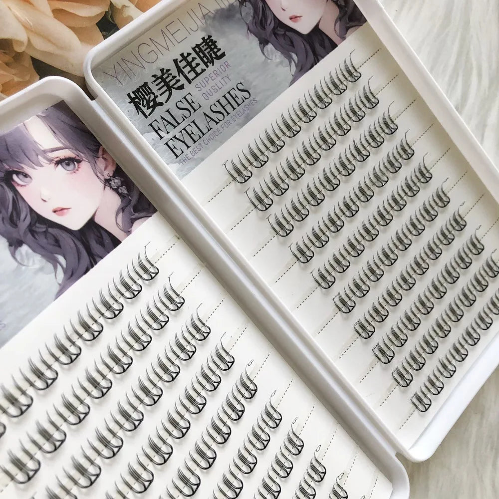 Korean Style U-Shaped Fake Eyelashes Heart Tail End Girls Group Soft Age-Reducing Natural Looking Fiber Material for Ordinary...