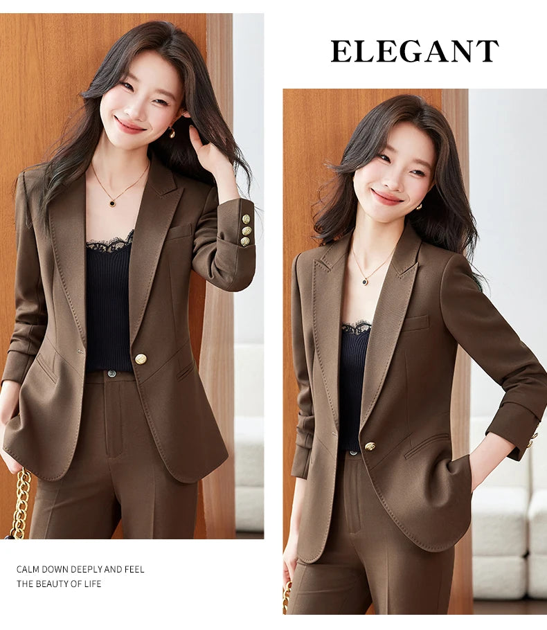 NAVIU High End Women's Clothing Coat Commute New Style Women Suit Jacket Casual British Style Napoleon Fashion Versatile Blazer