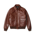 Brown Winter Leather Jacket Men Military Style Plus Size 5XL Genuine Natural Cowhide Turn-Down Collar Retro A2 Flight Coat