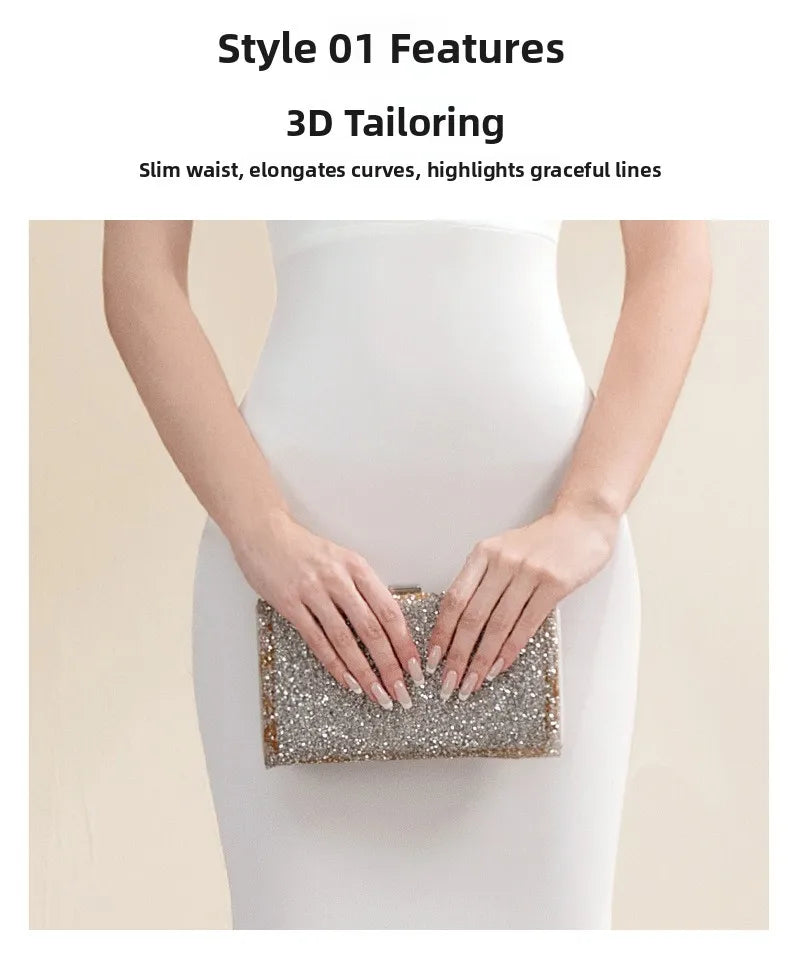 Elegant Evening Gown Slimming Fish Tail Dress Fashionable Shoulder Bared Polyester Long Sleeve High Waist Party Dress