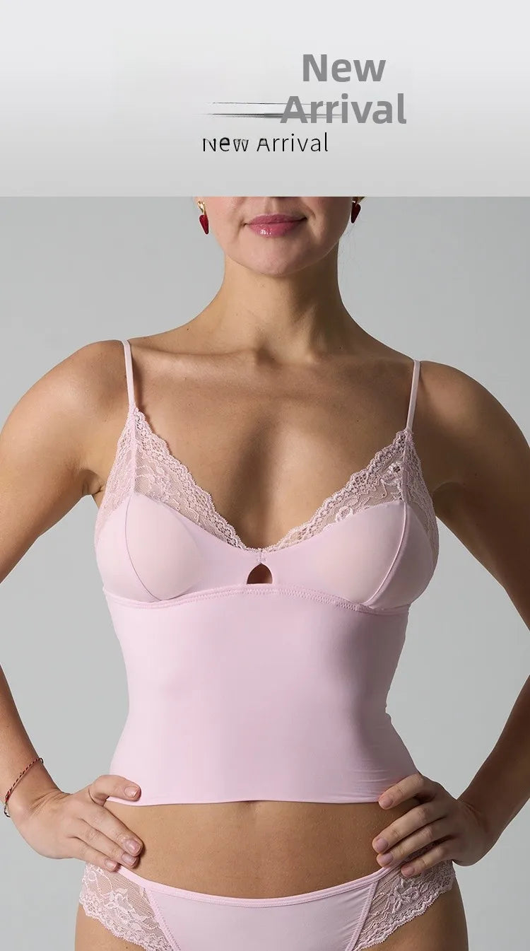 Adjustable Strap Lace Top Skin-friendly Ultra Elastic with Chest Pad Kardashian Style Streetwear Trend for Women in Spring