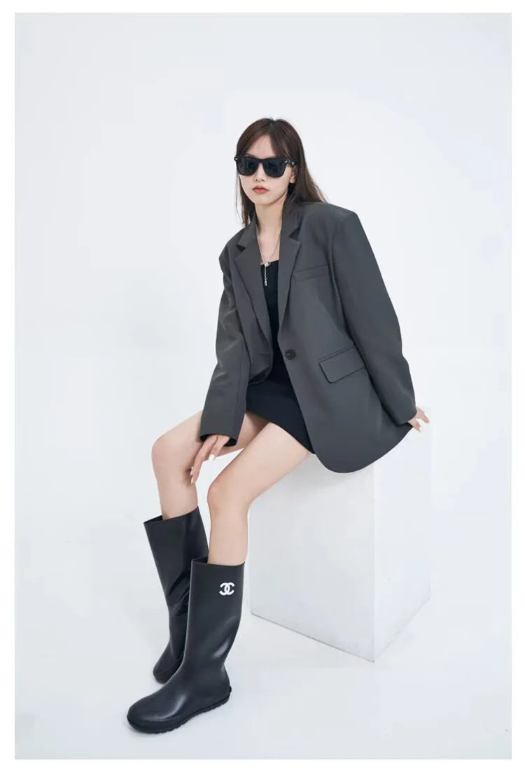 Casual Loose Women's Blazer Spring 2026 New Style Commute Fashionable Polyester Long Sleeve Single Button Patchwork Blazer