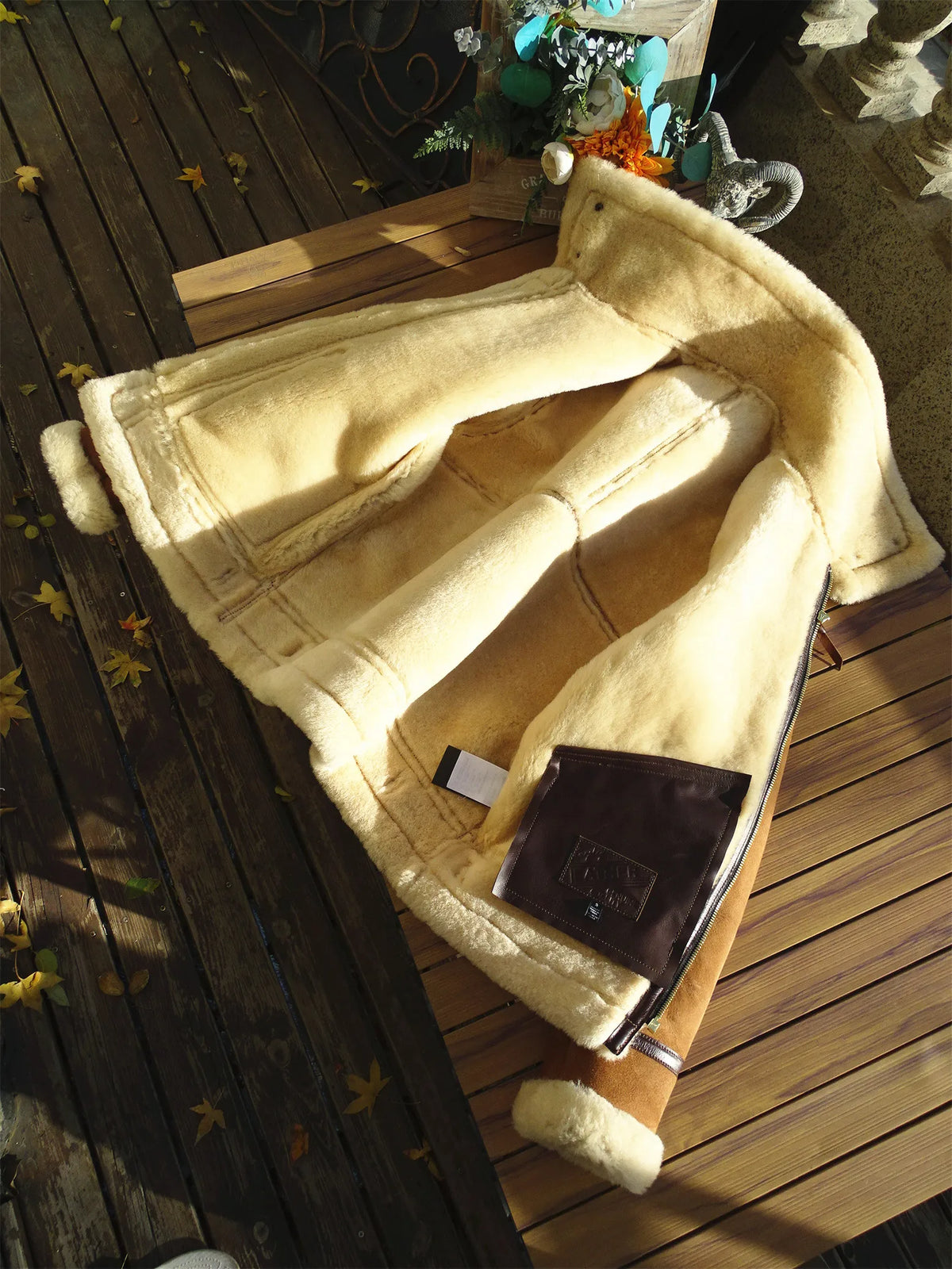 Light Brown Winter Shearling Jacket Men Retro Style Plus Size 4XL Genuine Natural Thick Sheepskin Warm Leather Coat