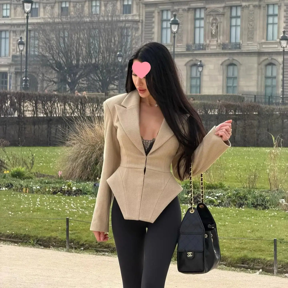 Women's Chiffon Two-Piece Set Straight Leg Pants Summer Suit Jacket Commute High Waist Cross-Border Street Style Casual Outfit
