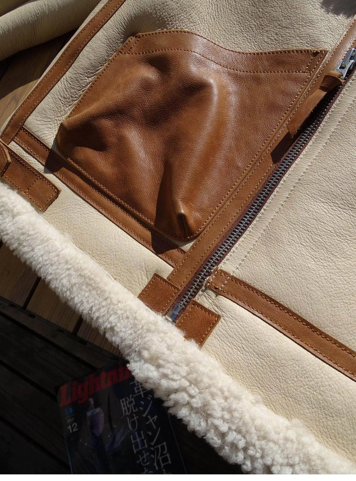 Beige White Winter Shearling Jacket Men Retro Style Plus Size 5XL Real Natural Thick Sheepskin Turn-Down Collar B3 Bomber Coat