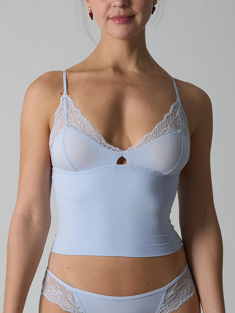 Adjustable Strap Lace Top Skin-friendly Ultra Elastic with Chest Pad Kardashian Style Streetwear Trend for Women in Spring