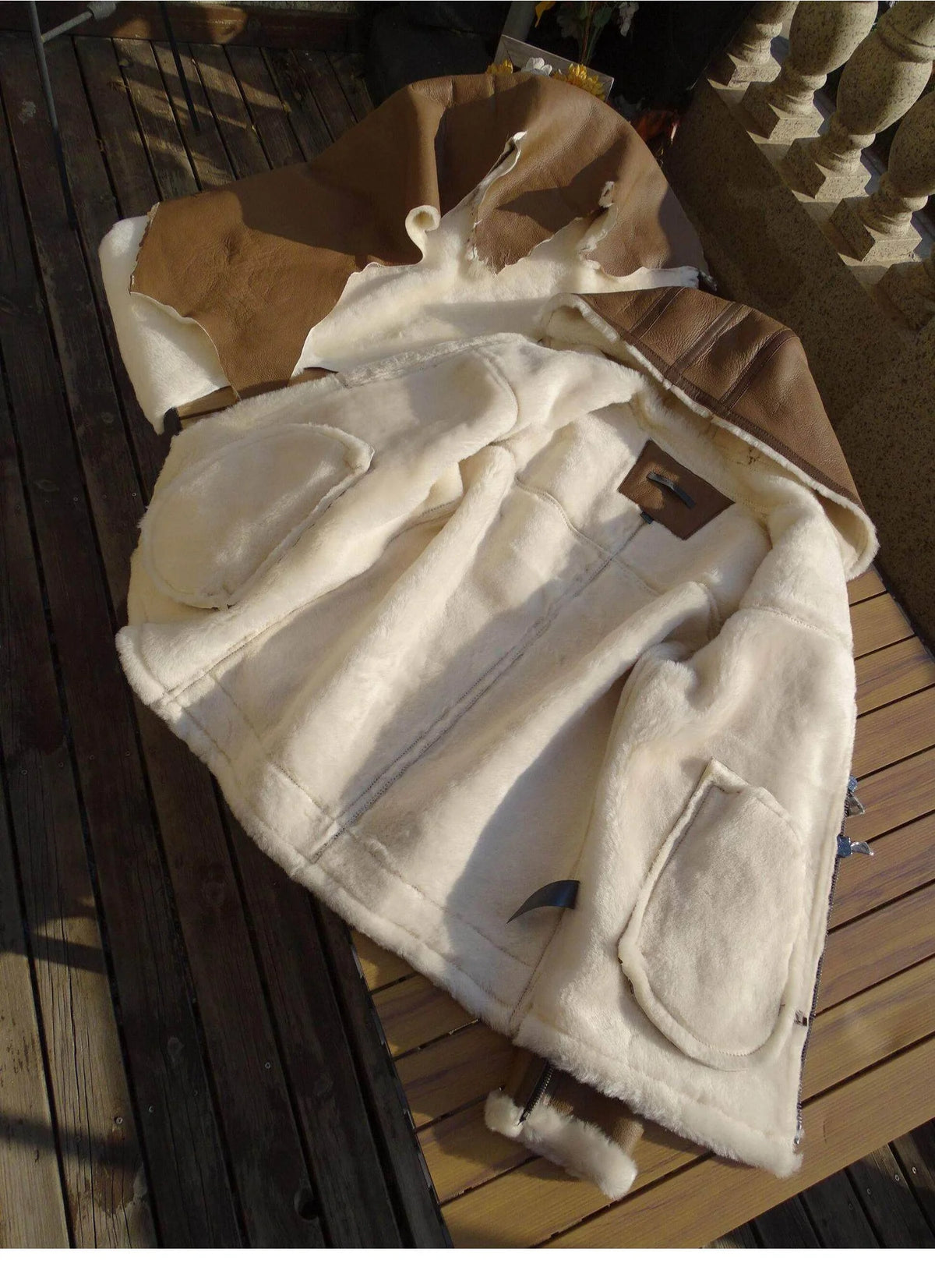 Brown Winter Hooded Shearling Jacket Men Casual Style Plus Size 5XL Genuine Natural Thick Sheepskin Warm Leather Coat