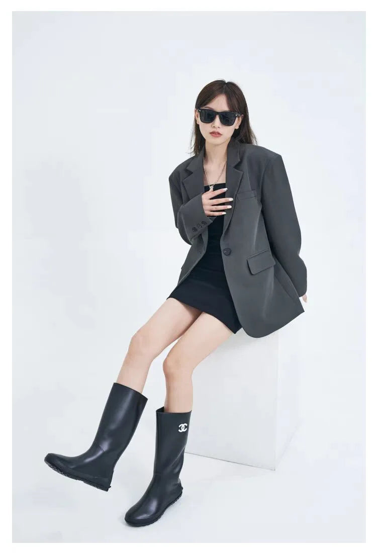 Casual Loose Women's Blazer Spring 2026 New Style Commute Fashionable Polyester Long Sleeve Single Button Patchwork Blazer