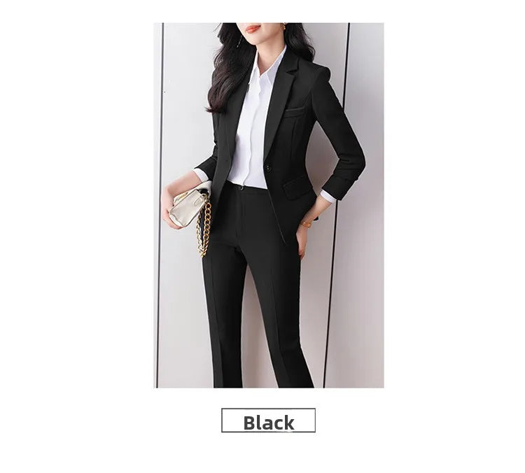 Business Formal Suit Set for Women College Students Job Interview Workwear Small Size Female Jacket Professional Top