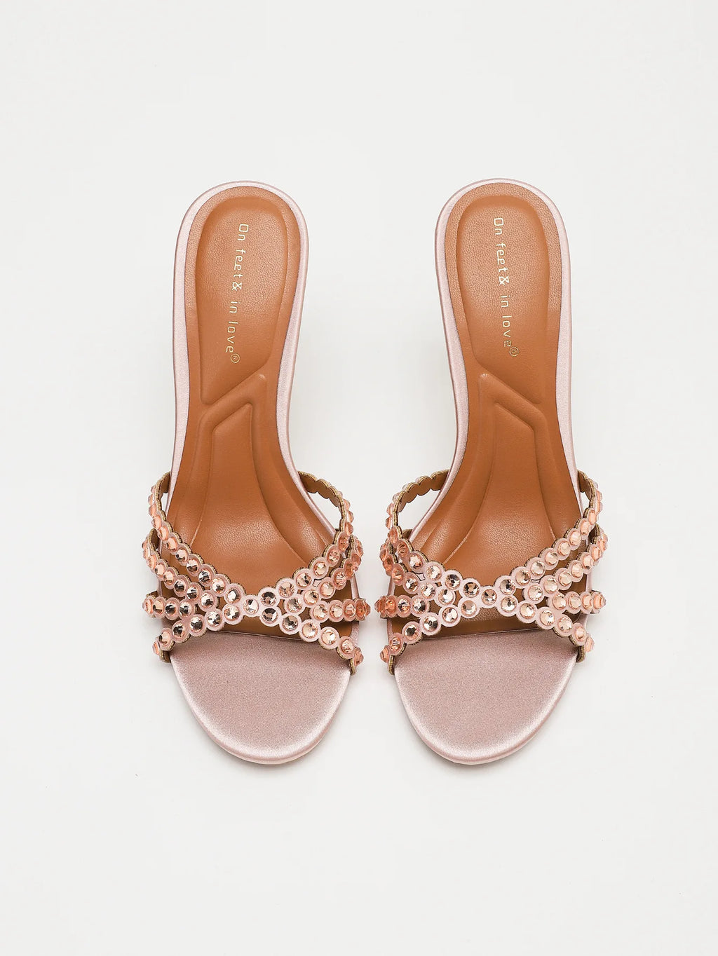 Fashionable Diamond Strap High Heels Sandals Women's Summer Party Shoes Fine Heel Versatile Elegant Ladies' Slip-On Slippers
