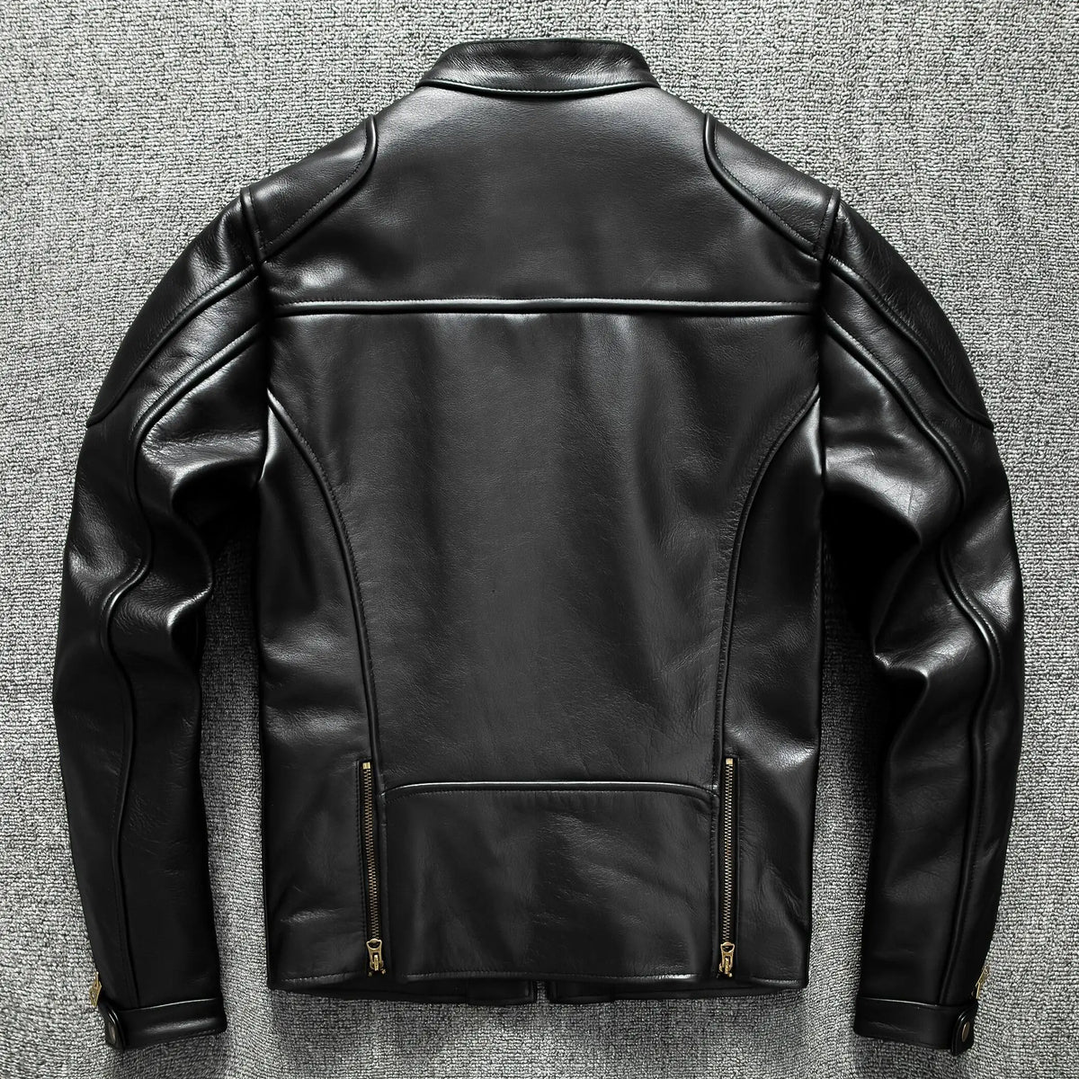 Black Autumn Leather Jacket Men Retro Style Plus Size 6XL Genuine Natural Cowhide Stand Collar J100 Motorcycle Sports Coat