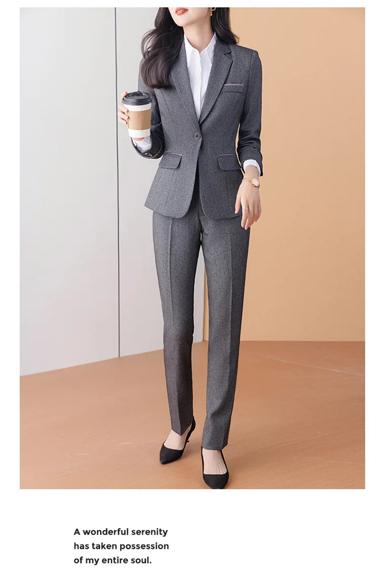 Business Formal Suit Set for Women College Students Job Interview Workwear Small Size Female Jacket Professional Top