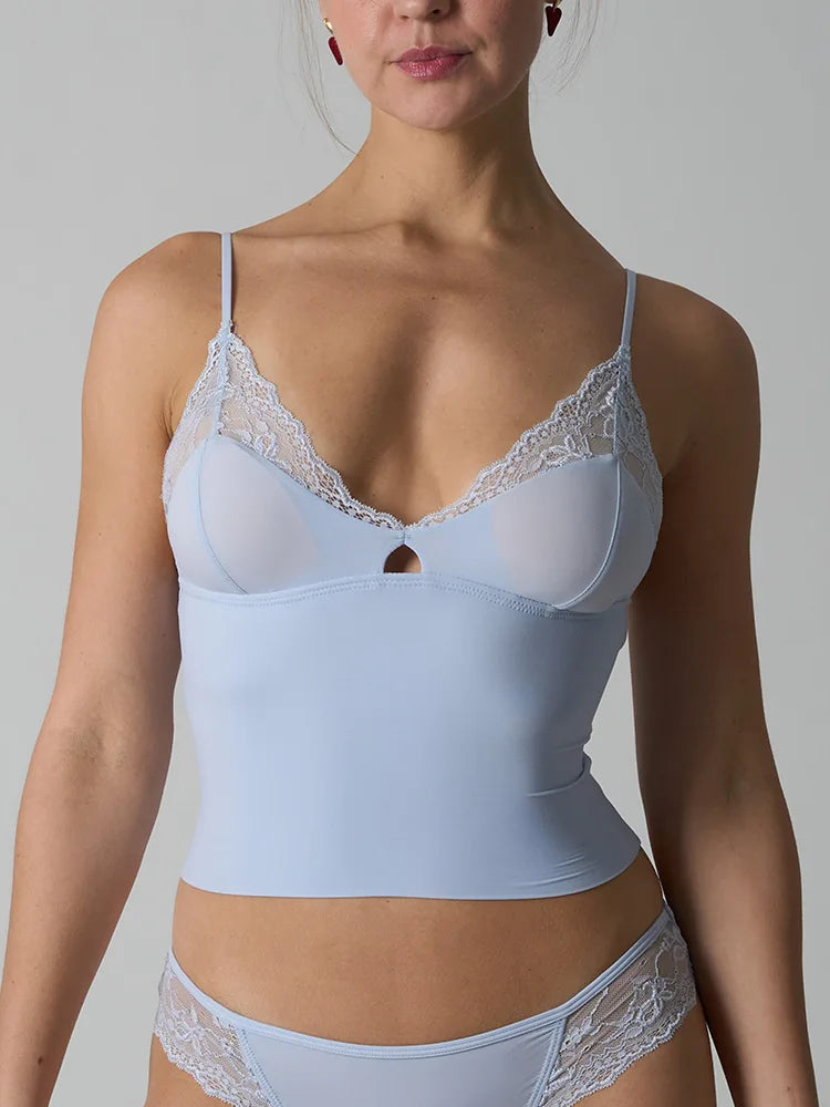 Adjustable Strap Lace Top Skin-friendly Ultra Elastic with Chest Pad Kardashian Style Streetwear Trend for Women in Spring