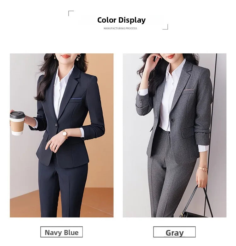 Business Formal Suit Set for Women College Students Job Interview Workwear Small Size Female Jacket Professional Top