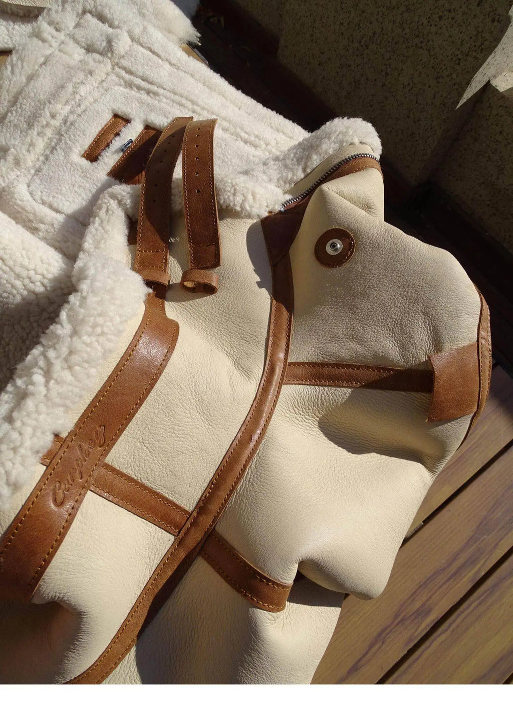 Beige White Winter Shearling Jacket Men Retro Style Plus Size 5XL Real Natural Thick Sheepskin Turn-Down Collar B3 Bomber Coat