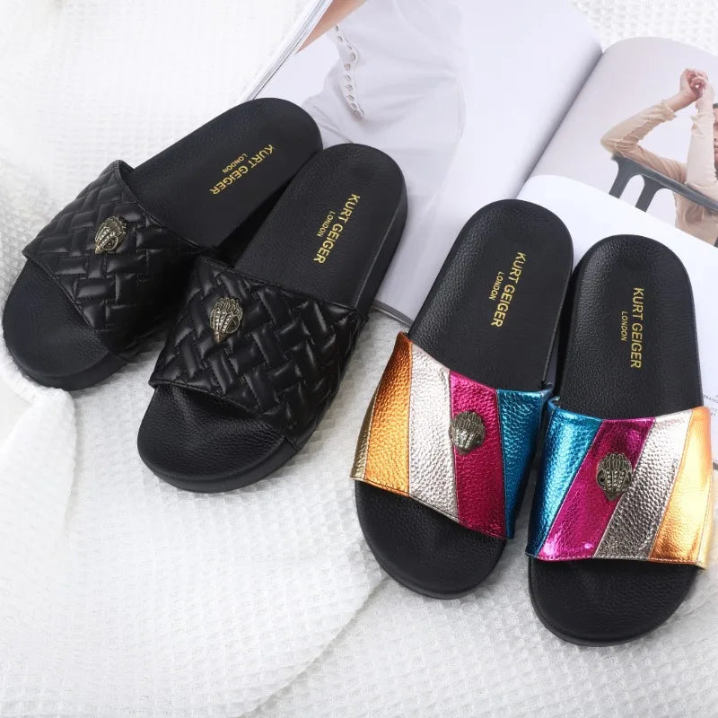 Colorful Eagle Head Slippers Large Size Thick Bottom Beach Women's Sandals Comfortable Breathable Summer Slip-On Shoes