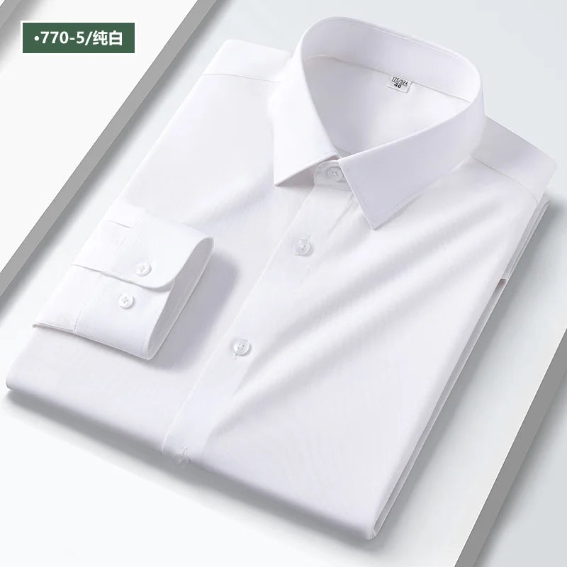 Quality Modal Men Shirt Long Sleeves Dress Shirts For Men Slim Fit Camisa Social Business White Office Shirt Men's Clothing