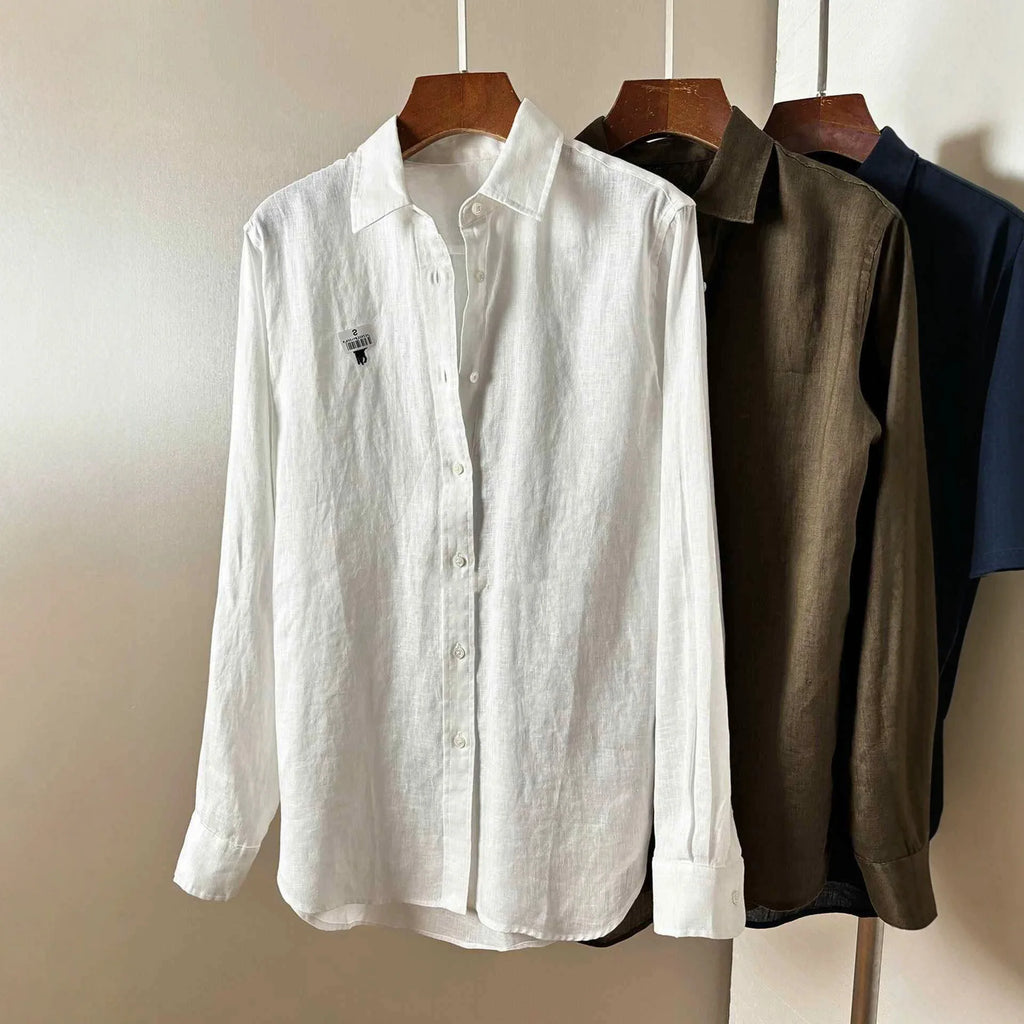 Non-Typical Linen Shirt Trendy Old Money Style Spring Summer Pure Color Patchwork Sleeveless Embroidered Regular Fit Commute ...