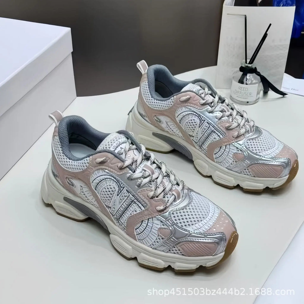 2025 New D Home B30 Tech Sports Mesh Dad Running Shoes with Laces Olympic Star Net Shoes Unisex Summer Dry Hollow out Sneakers