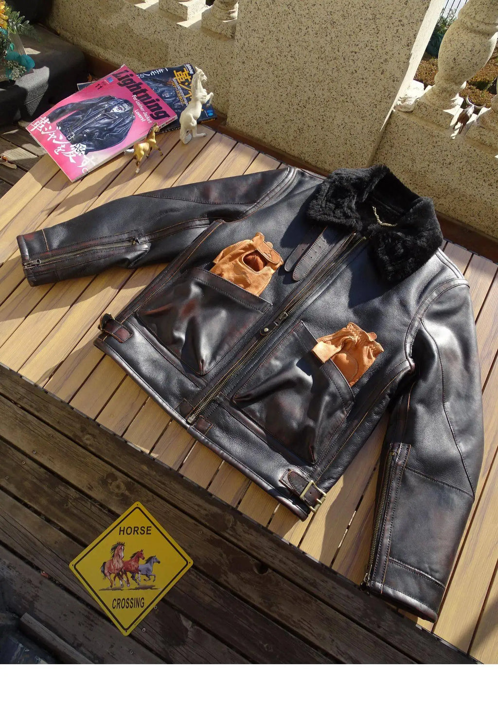 Black Winter Shearling Jacket Men Vintage Style Plus Size 5XL Genuine Natural Thick Sheepskin Warm Turn-Down Collar Spliced Coat