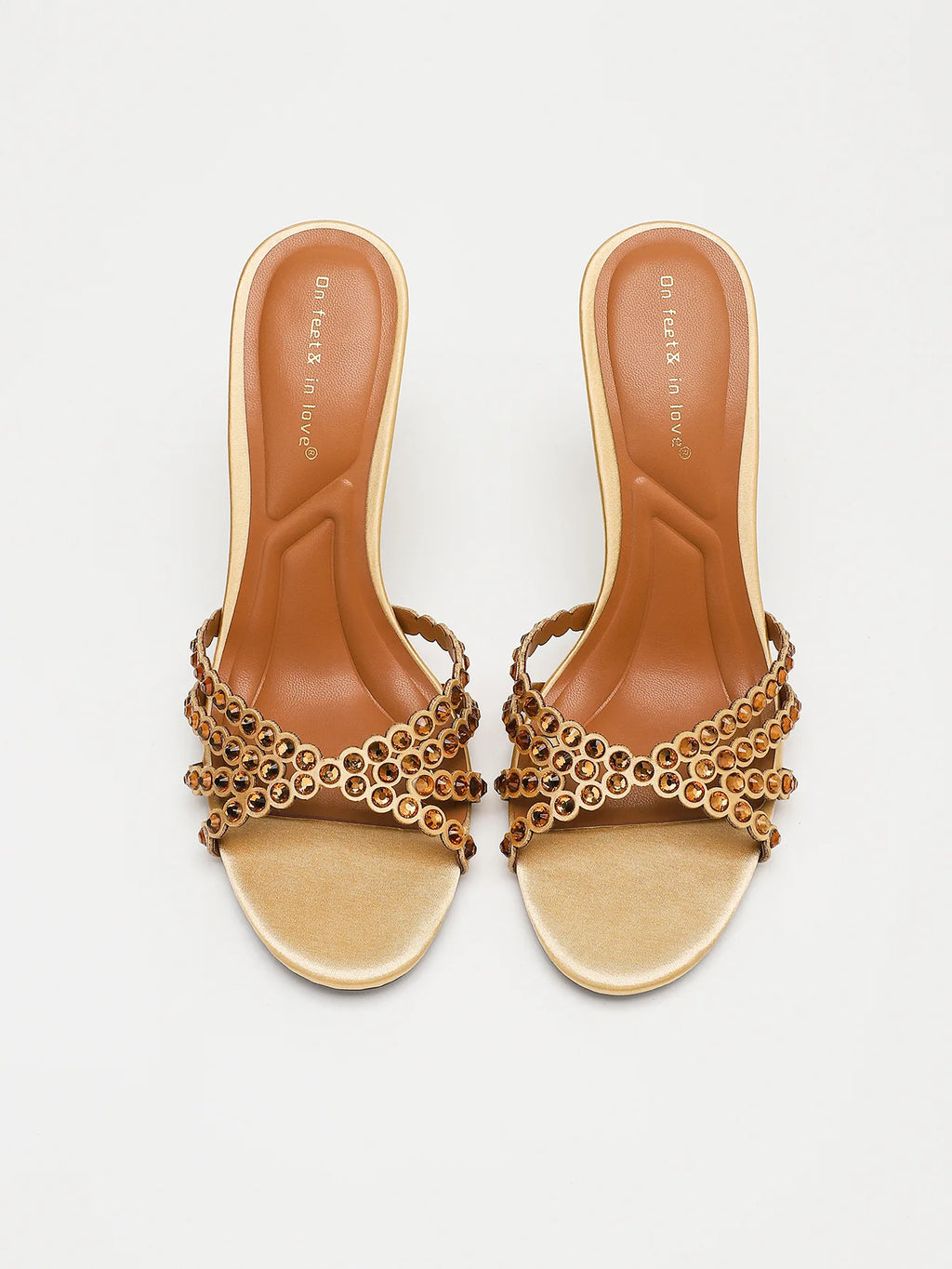 Fashionable Diamond Strap High Heels Sandals Women's Summer Party Shoes Fine Heel Versatile Elegant Ladies' Slip-On Slippers