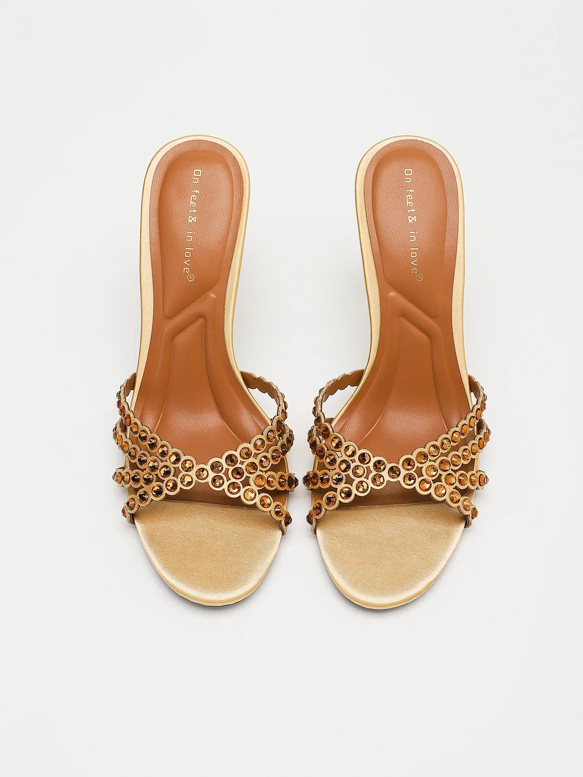 Fashionable Diamond Strap High Heels Sandals Women's Summer Party Shoes Fine Heel Versatile Elegant Ladies' Slip-On Slippers