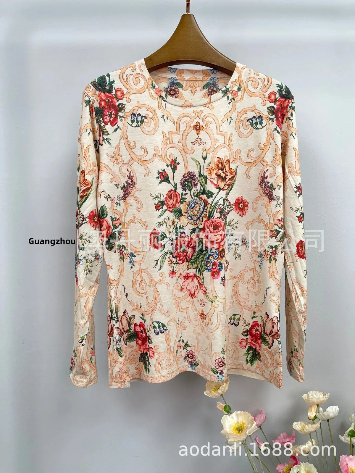 New Autumn Fashion Baby Cotton Long Sleeve T-Shirt All over Print Casual round Neck Elegant Loose Fit Versatile Comfortable