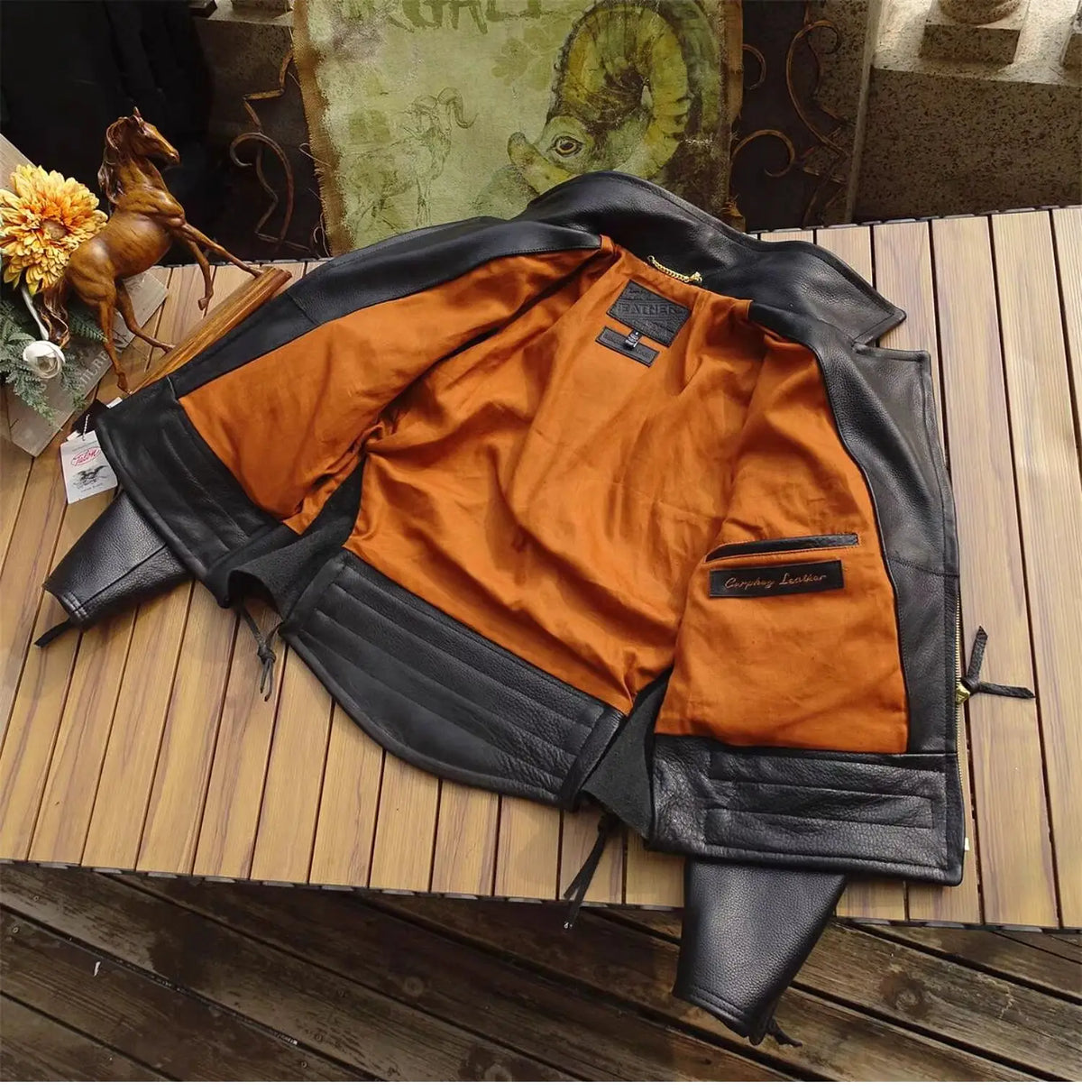 Black Winter Leather Jacket Men Sports Style Plus Size 5XL Genuine Natural Thick Cowhide Turn-Down Collar Mounted Police Coat