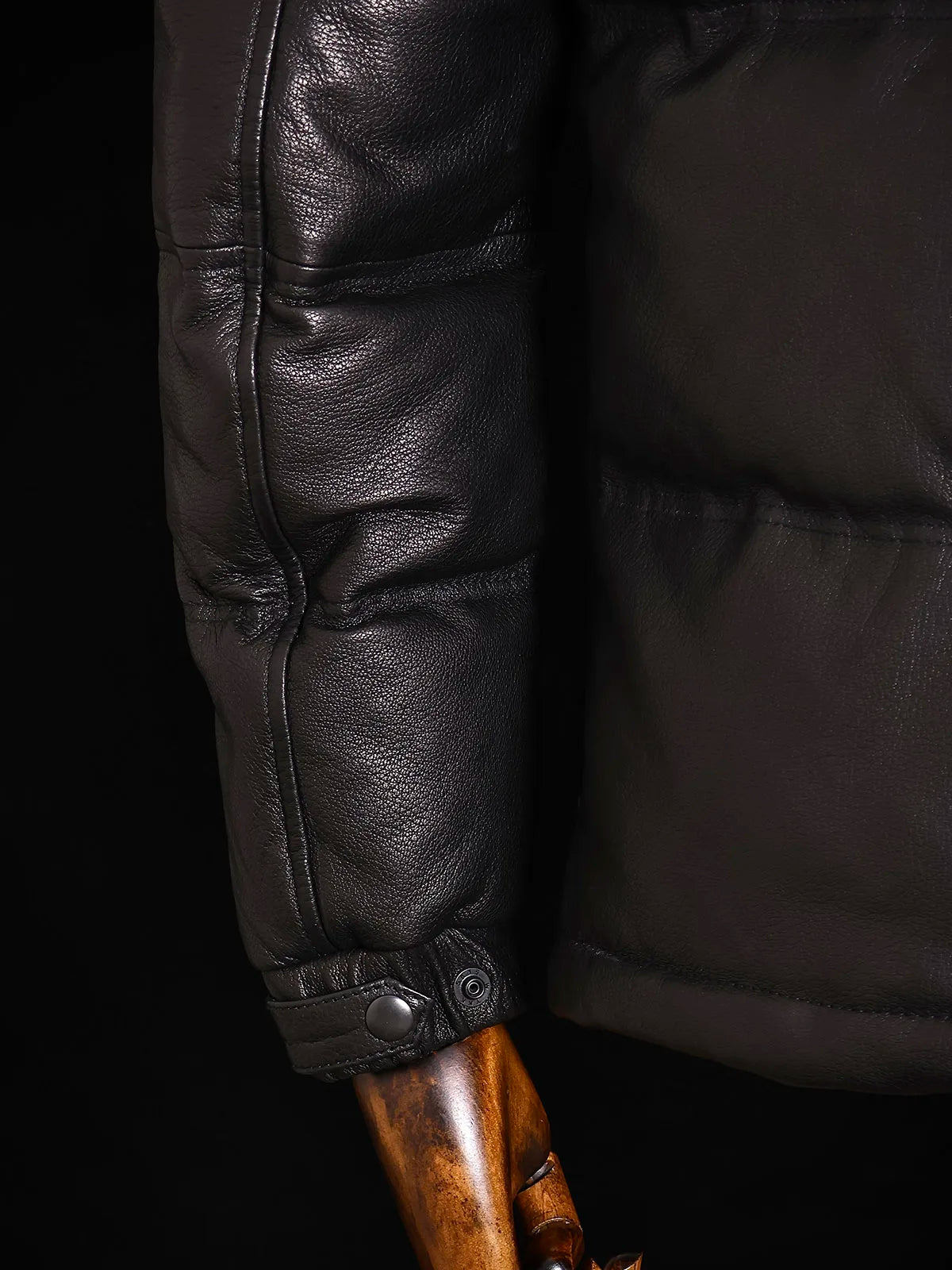 Black Winter Leather Jacket Men Retro Style Plus Size 5XL Genuine Natural Sheepskin Stand Collar Thick Warm Down Coat