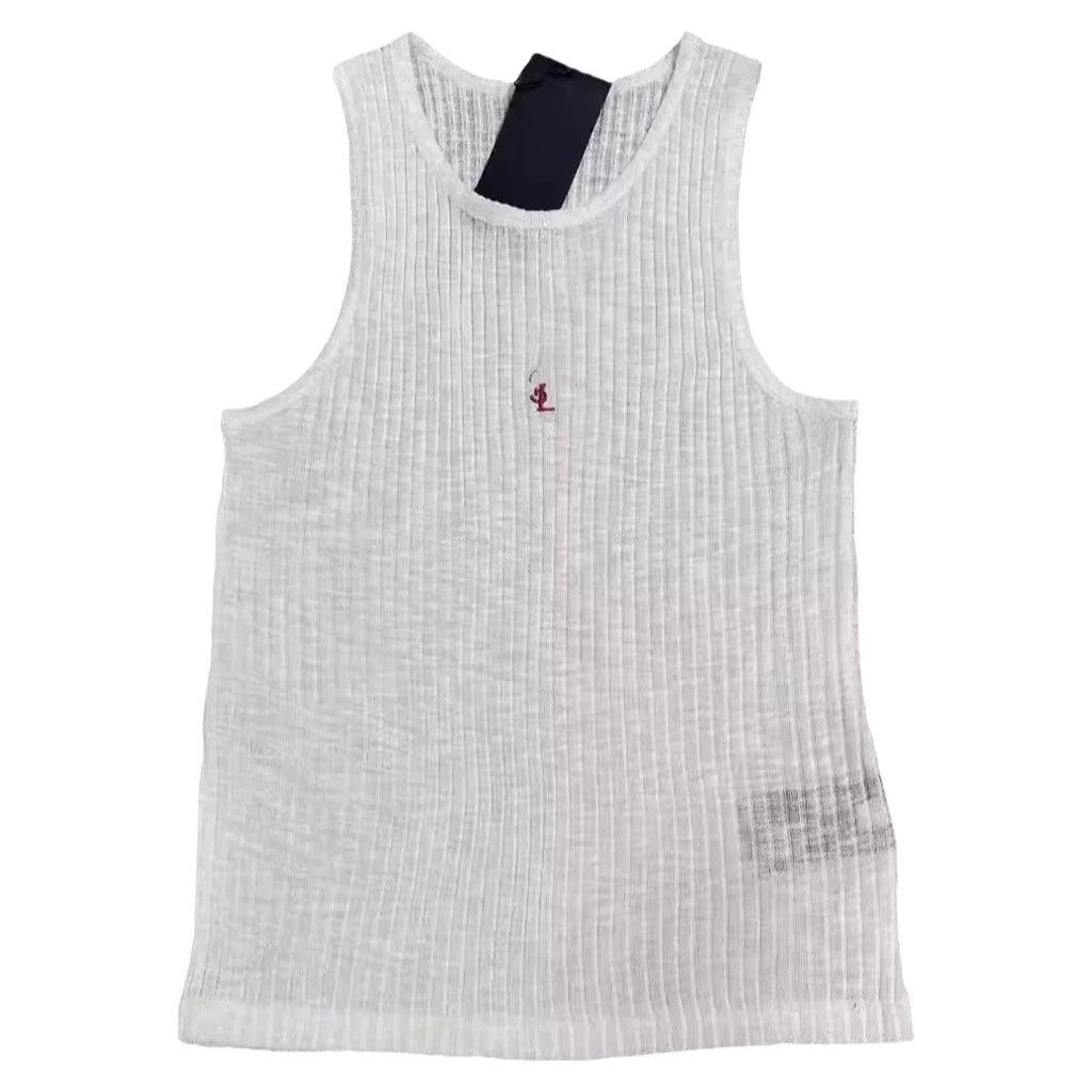 2026 New YS Letter Logo Embroidery Vest Women's Solid Soft Comfortable Sleeveless Base Tank Top Outerwear round Neck Spring F...