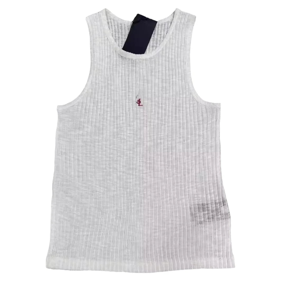 2026 New YS Letter Logo Embroidery Vest Women's Solid Soft Comfortable Sleeveless Base Tank Top Outerwear round Neck Spring F...