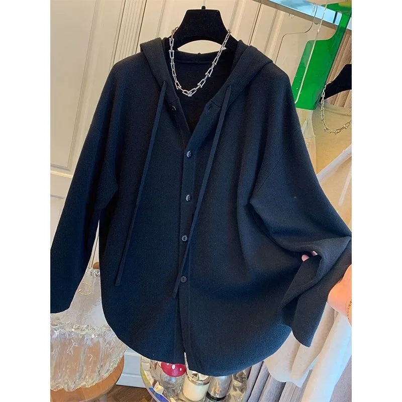Autumn Winter plus Size Women's Shirt Hooded Cardigan Long Sleeve Slimming Top Casual Style Comfortable Fit Sweatshirt