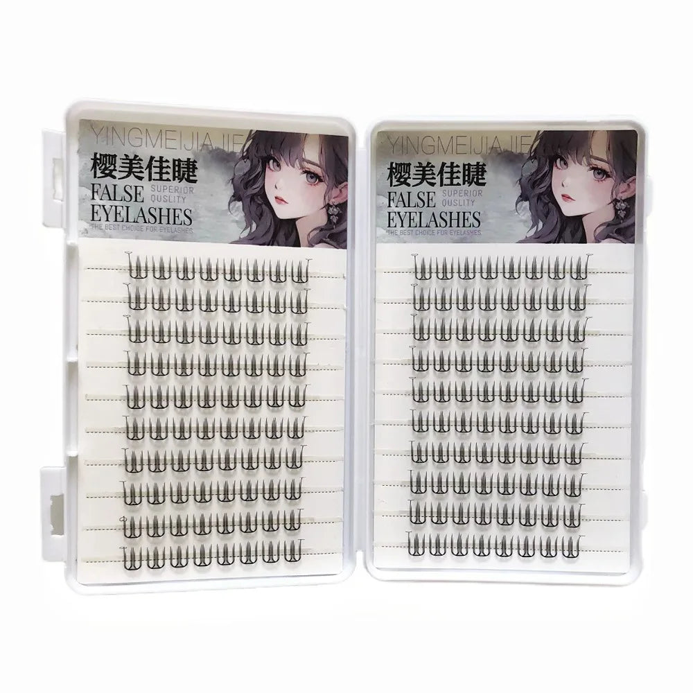 Korean Style U-Shaped Fake Eyelashes Heart Tail End Girls Group Soft Age-Reducing Natural Looking Fiber Material for Ordinary...