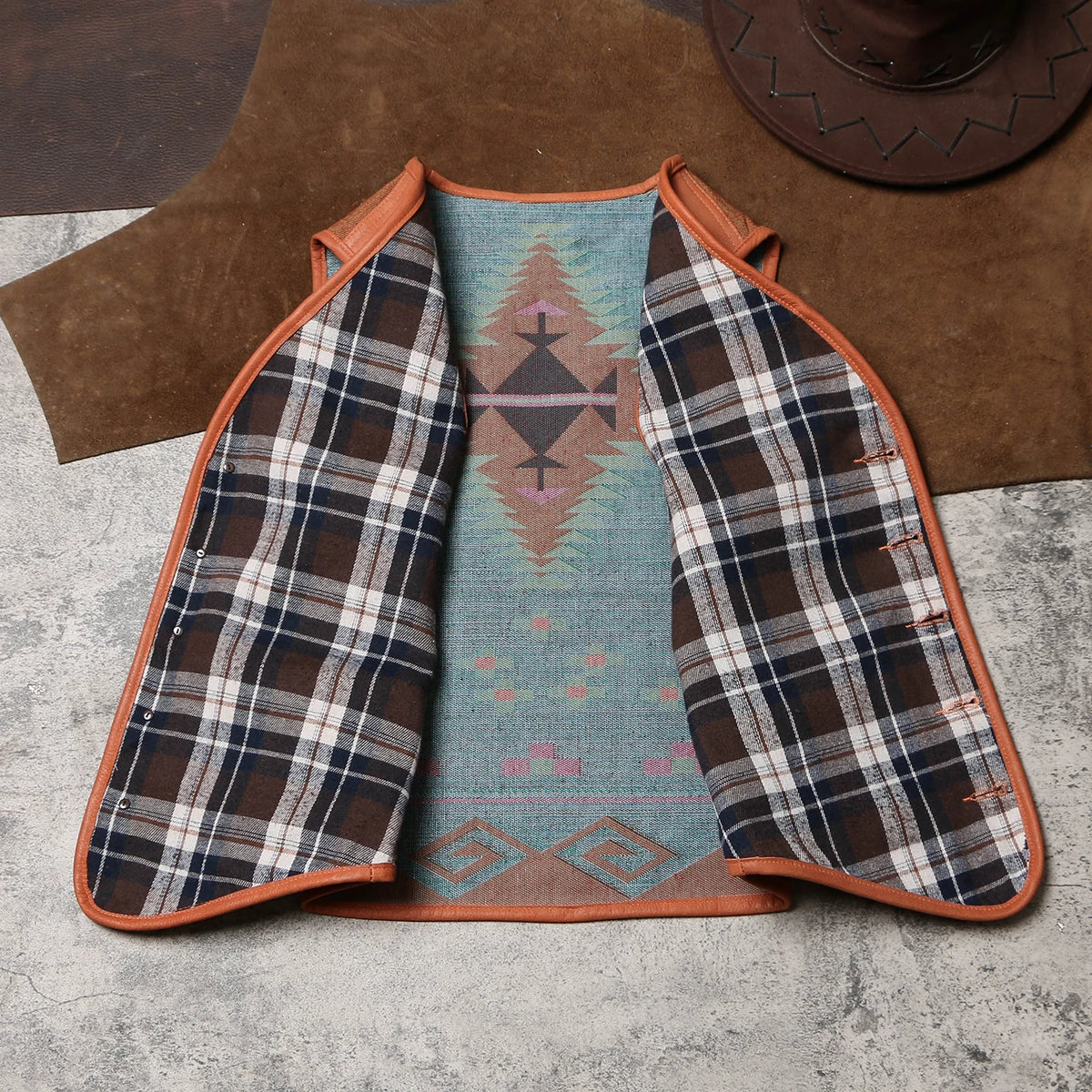Orange Autumn Leather Vest Men Retro Style Plus Size 5XL Genuine Natural Cowhide Short Single Breasted Sleeveless Spliced Coat
