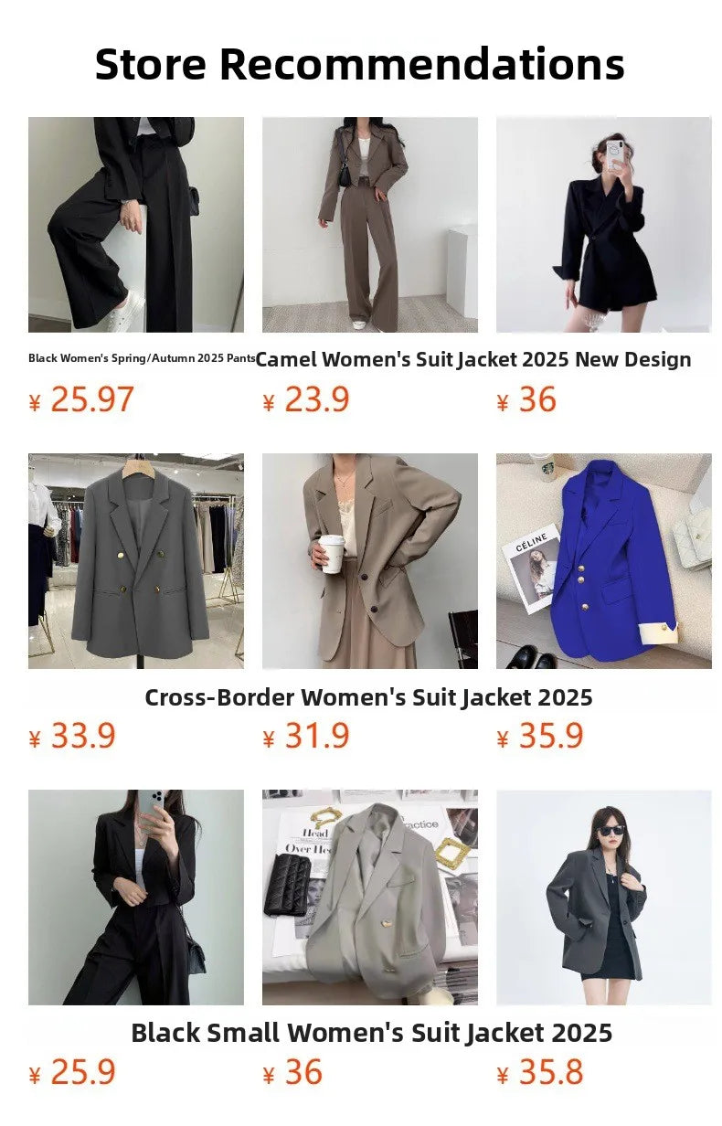 Casual Loose Women's Blazer Spring 2026 New Style Commute Fashionable Polyester Long Sleeve Single Button Patchwork Blazer