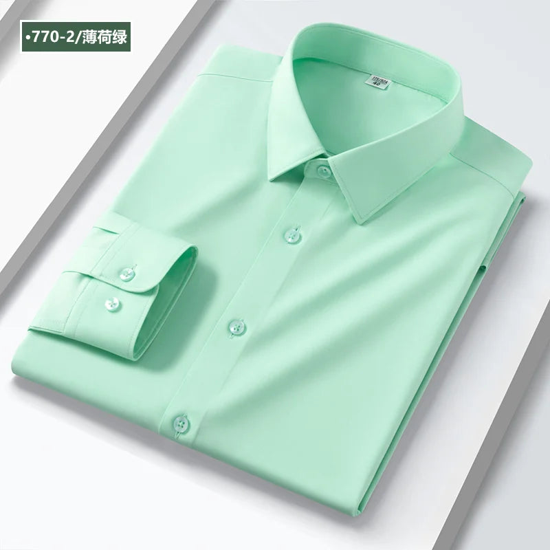 Quality Modal Men Shirt Long Sleeves Dress Shirts For Men Slim Fit Camisa Social Business White Office Shirt Men's Clothing