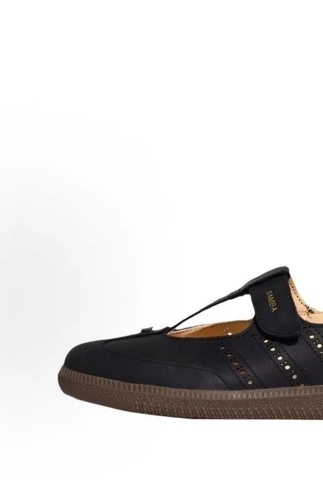 Mary Jane Samba Originals Women's Casual Shoes Leather T-Strap Flat Bottom Breathable Comfortable Lightweight Anti-slip