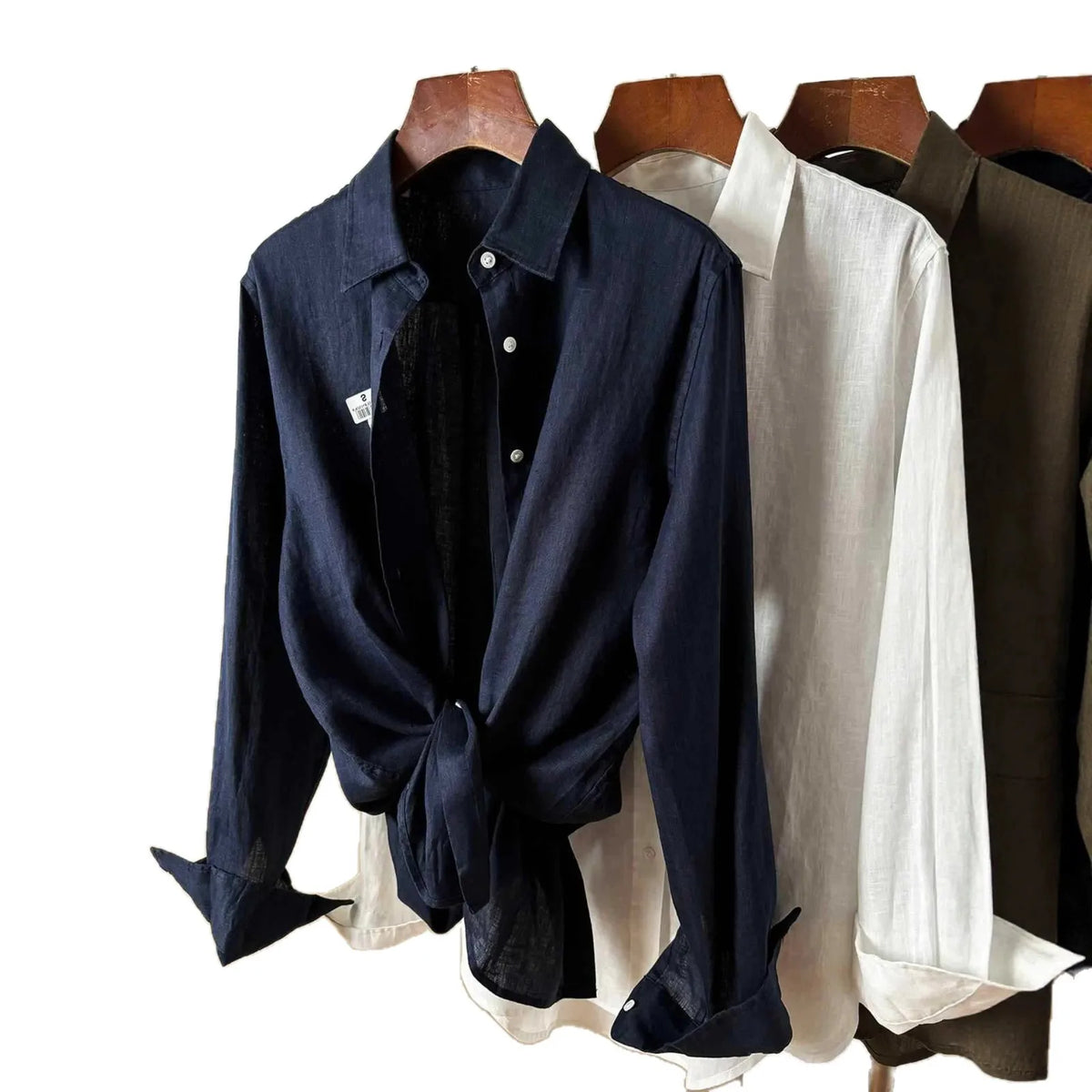 Non-Typical Linen Shirt Trendy Old Money Style Spring Summer Pure Color Patchwork Sleeveless Embroidered Regular Fit Commute ...