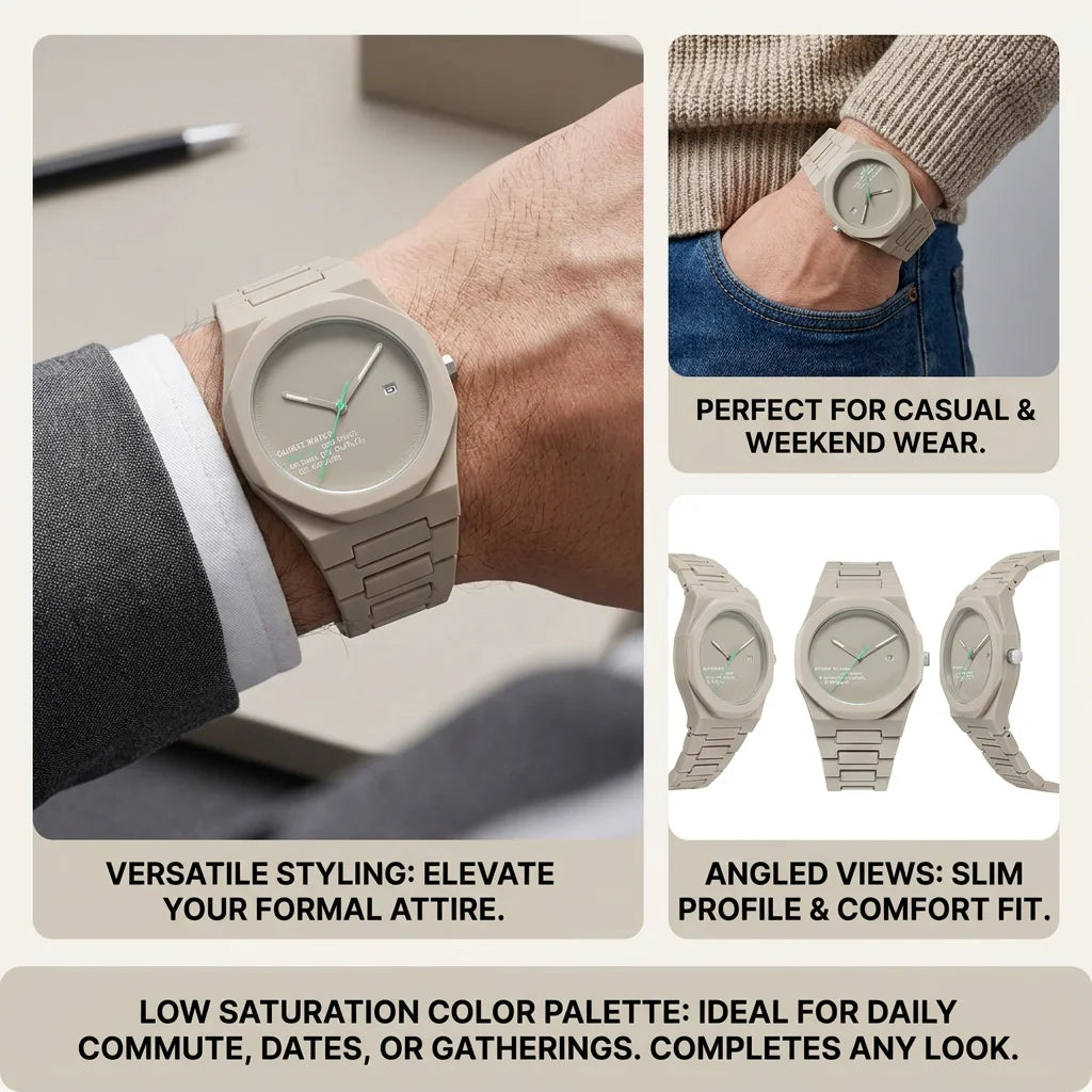 1pcs Men's Silver Dial Alloy Strap Vintage Fashion Map Dial Lightweight Sporty Details Quartz Watch for Daily Business Party Hol