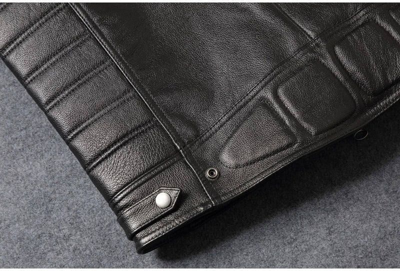 Black Four Seasons Leather Vest Men Vintage Style Plus Size 4XL Genuine Natural Cowhide Stand Collar Rivets Vest