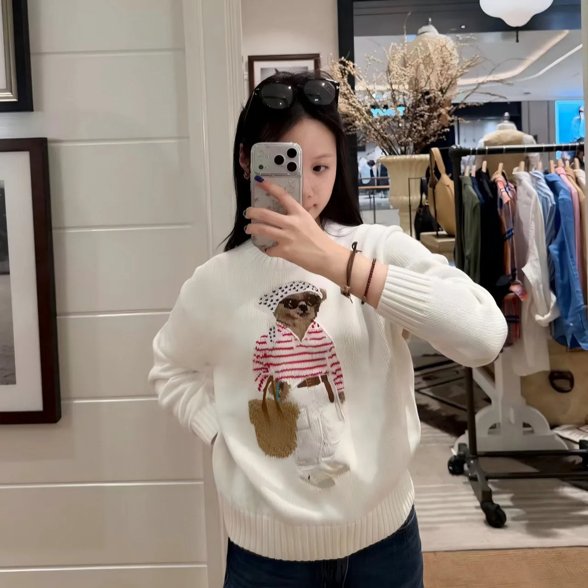 Loose Fit round Neck Knitwear Summer Women's Style Cotton Linen Blend Long Sleeve Casual Top Animal Pattern Embroidered