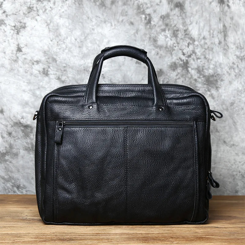 Fashion Leather Men Briefcase Top Layer Cowhide Business Handbag Casual Shoulder Messenger Bag for 15 Inch Laptop Bag NZPJ