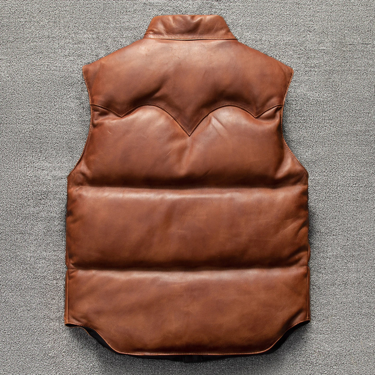 Genuine Natural Sheepskin Stand Collar Single Breasted Vest Brown Winter Leather Down Vest Men Vintage Style Plus Size 5XL