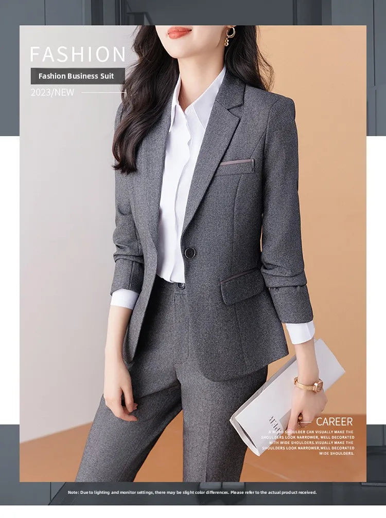 Business Formal Suit Set for Women College Students Job Interview Workwear Small Size Female Jacket Professional Top